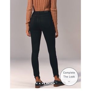 Abercrombie & Fitch High Rise Super Skinny Ankle Jeans in Black (33/16R)